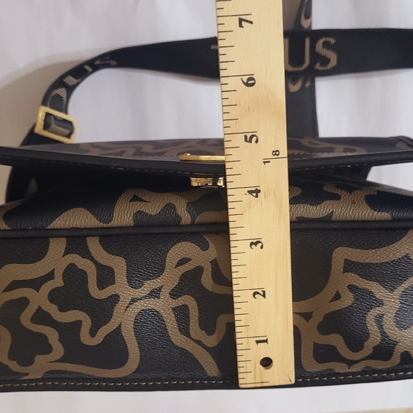 Tous Brown Pebbled Leather Crossbody Bag - Messenger Medium 11 X9.5 X3 See Pics - Picture 13 of 15